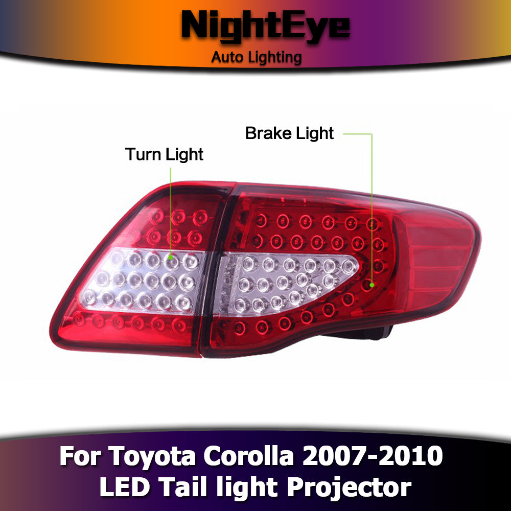 NightEye Car Styling for Toyota Corolla Tail Lights 2007-2010 Corolla LED Tail Light Altis LED Rear Lamp DRL+Brake+Park+Signal