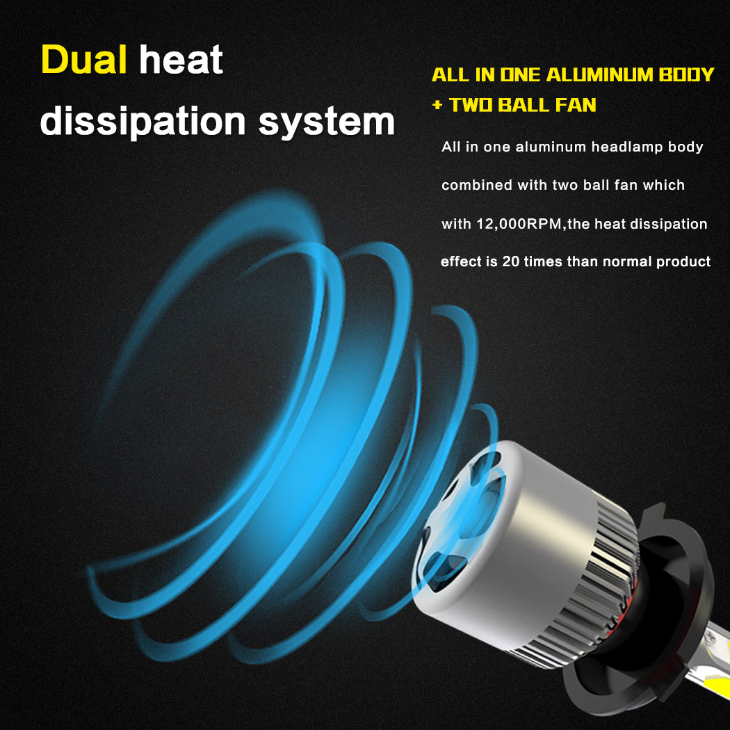 NIGHTEYE  9000LM H3 HB4 LED Light Headlight Bulb Lamp Kit White Beam For Ford