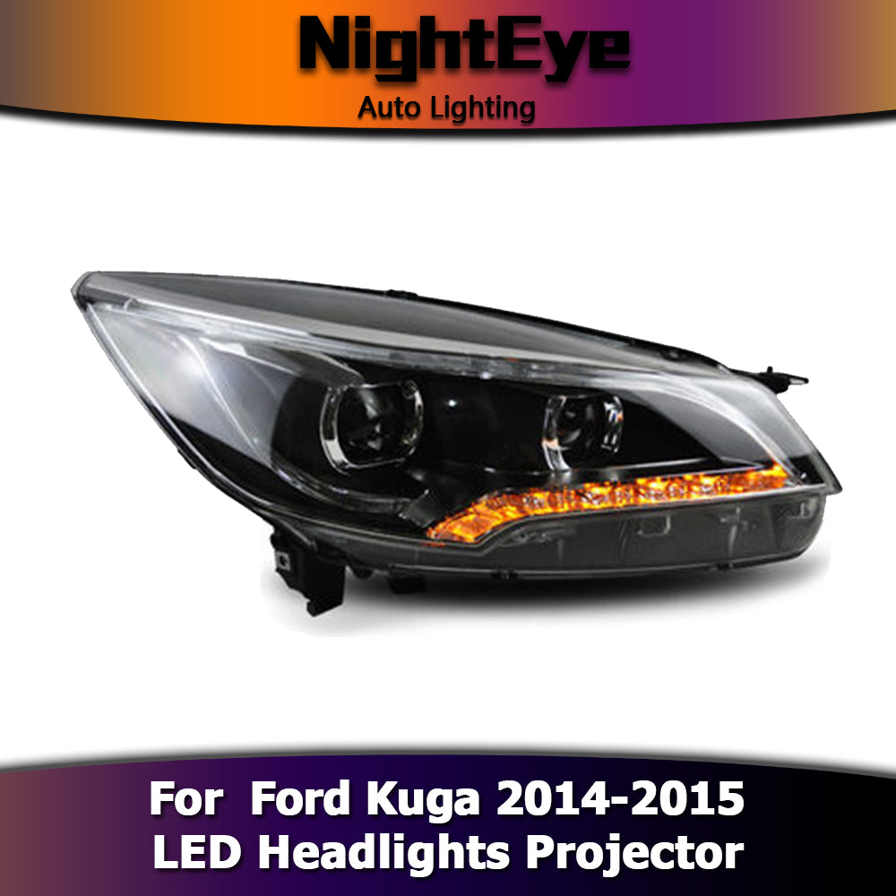 NightEye Car Styling for Ford Kuga Headlights 2014-2015 Escape LED Headlight DRL Bi Xenon Lens High Low Beam Parking Fog Lamp