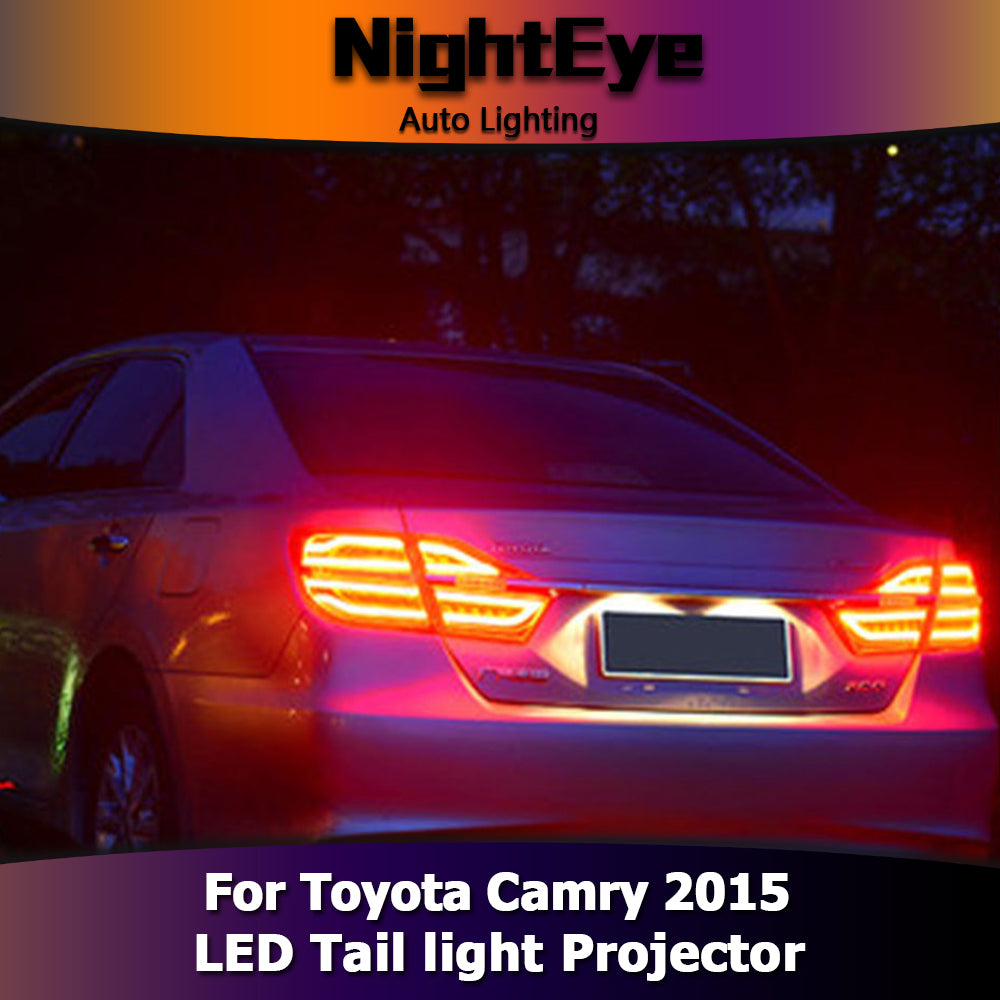 NightEye Car Styling for Camry Tail Lights 2015 New Camry V55 LED Tail Light Rear Lamp DRL+Brake+Park+Signal