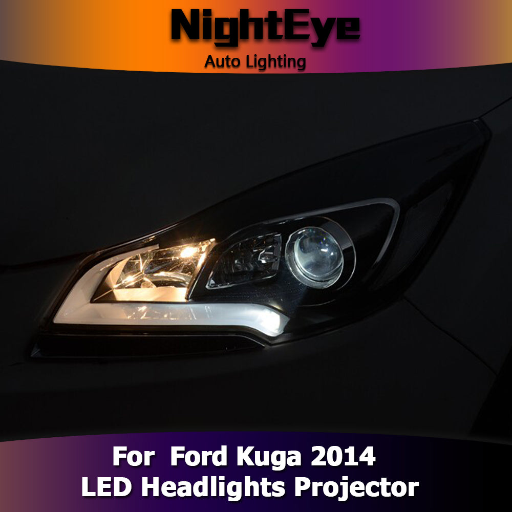 NightEye Car Styling for Ford Escape Headlights 2014 Kuga Cob Design LED Headlight DRL Bi Xenon Lens High Low Beam Parking Fog Lamp