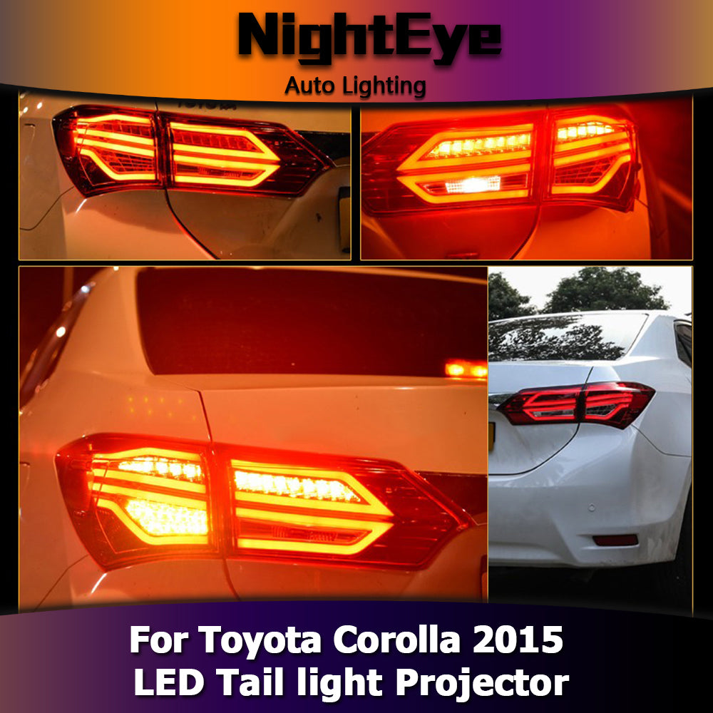 NightEye Car Styling Tail Lamp for Corolla Tail Lights 2015 Altis LED Tail Light GLK Design Rear Lamp DRL+Brake+Park+Signal