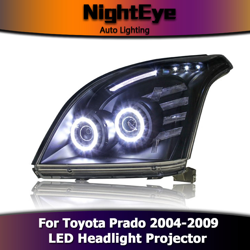NightEye Car Styling for Toyota Prado Headlights 2004-2009 Prado LC150 LED Headlight LED DRL Bi Xenon Lens High Low Beam Parking