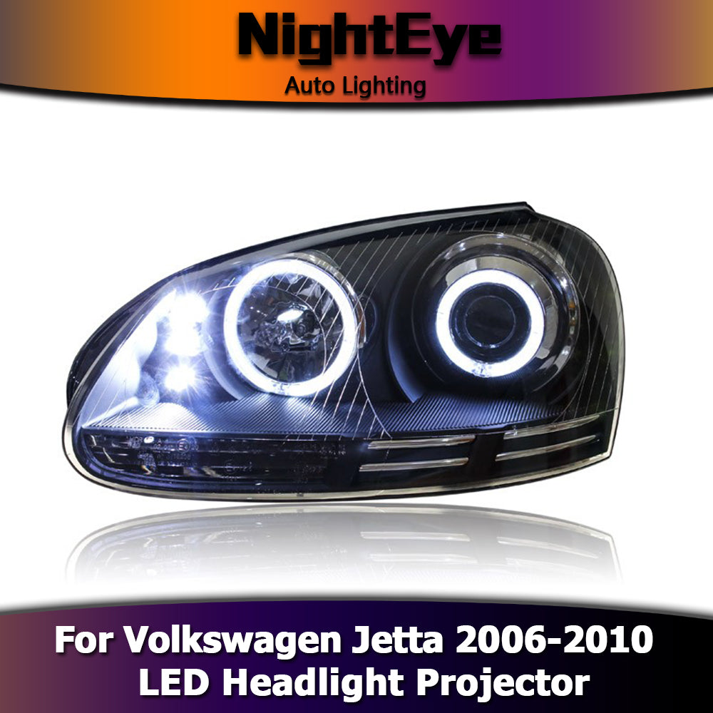 NightEye Car Styling for VW Jetta Headlights 2006-2010 Jetta Mk5 LED Headlight LED DRL Bi Xenon Lens High Low Beam Parking