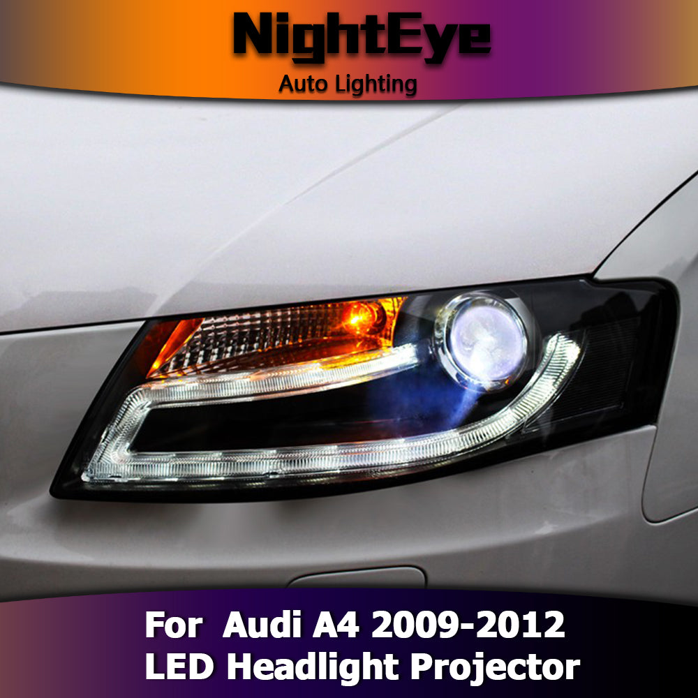 NightEye Car Styling for Audi A4 B8 Headlights 2009-2012 A4L LED Headlight LED DRL Bi Xenon Lens High Low Beam Parking