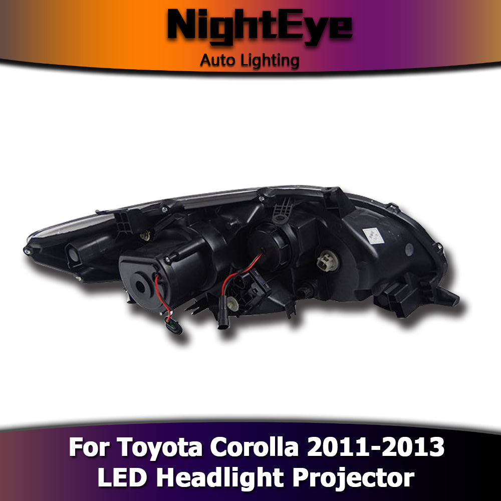 NightEyeCar Car Styling for Toyota Corolla Headlights 2011-2013 Angel Eye LED Headlight DRL Bi Xenon Lens High Low Beam Parking Fog Lamp