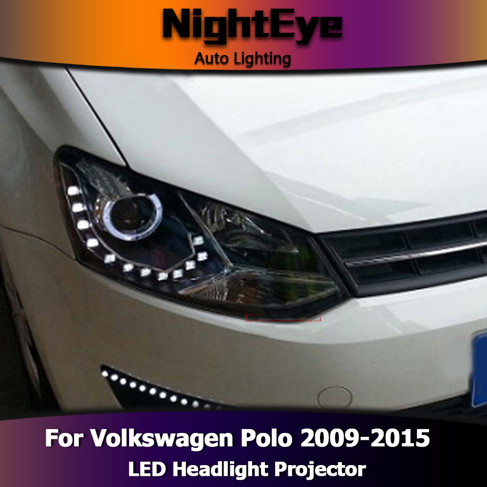 NightEye Car Styling for VW Polo GTI Headlights New Polo LED Headlight DRL Bi Xenon Lens High Low Beam Parking Fog Lamp Accessories