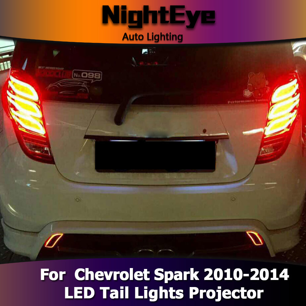 NightEye Car Styling for Chevrolet Spark Tail Lights 2010-2014 New Spark LED Tail Light Rear Lamp DRL+Brake+Park+Signal