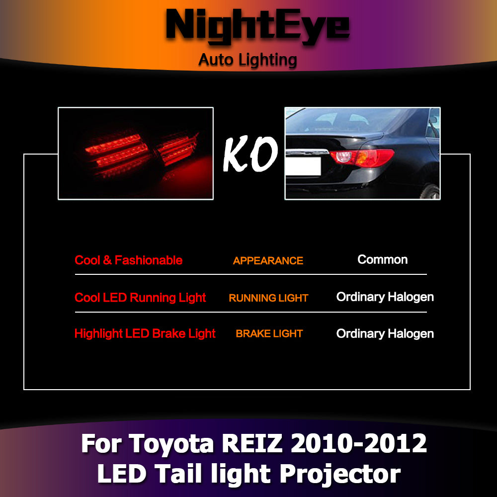 NightEye Car Styling for Toyota Reiz Tail Lights 2010-2012 Mark X LED Tail Light Rear Lamp DRL+Brake+Park+Signal