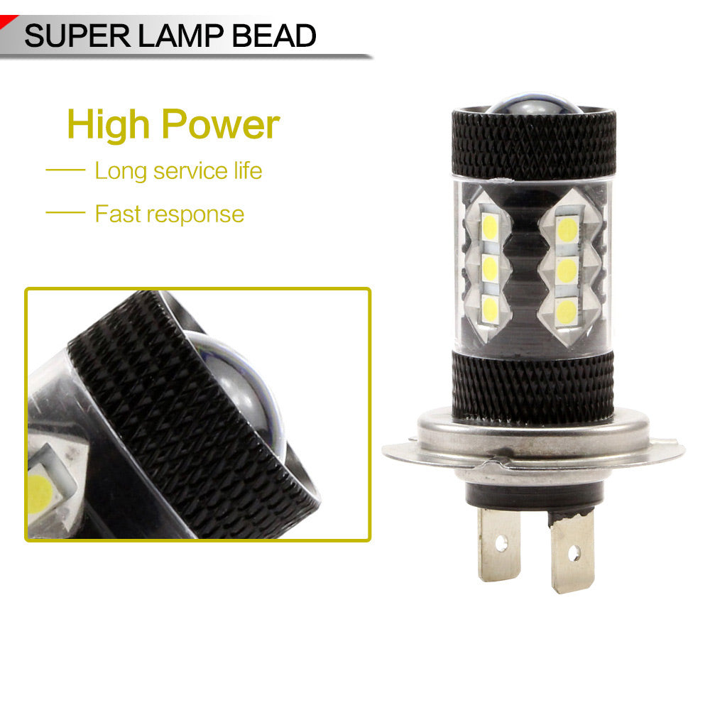 Nighteye H7 80W LED Fog Lights Bulbs Fog light Driving Lamp White Pair Error Free