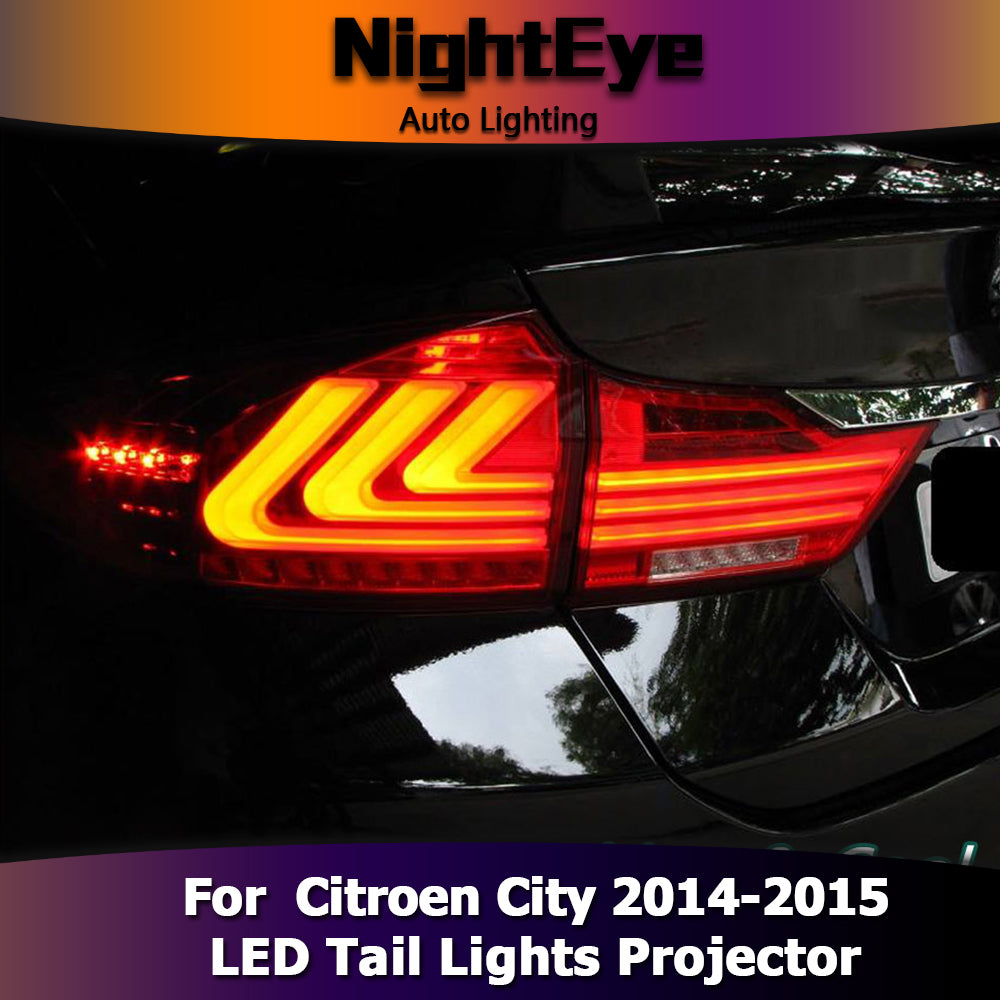 NightEye Car Styling for City Tail Lights 2014-2015 New City LED Tail Light LED Rear Lamp LED DRL+Brake+Park+Signal