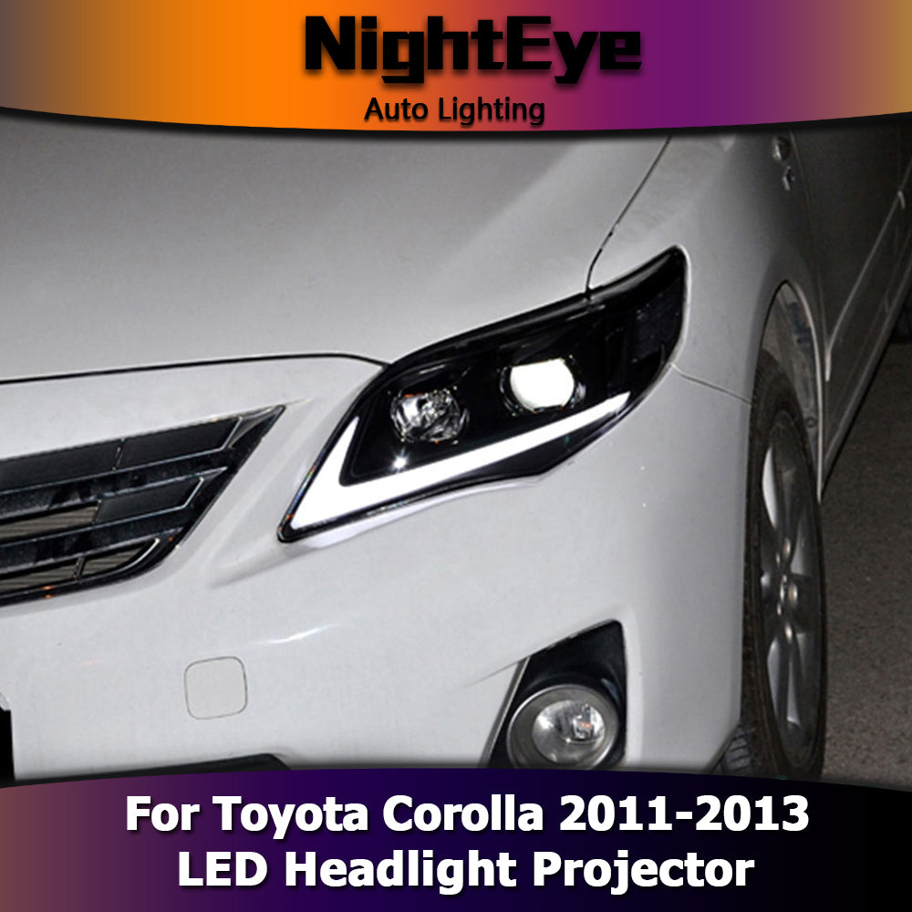 NightEyeCar Car Styling for Toyota Corolla Headlights 2011-2013 Altis LED Headlight DRL Bi Xenon Lens High Low Beam Parking Fog Lamp