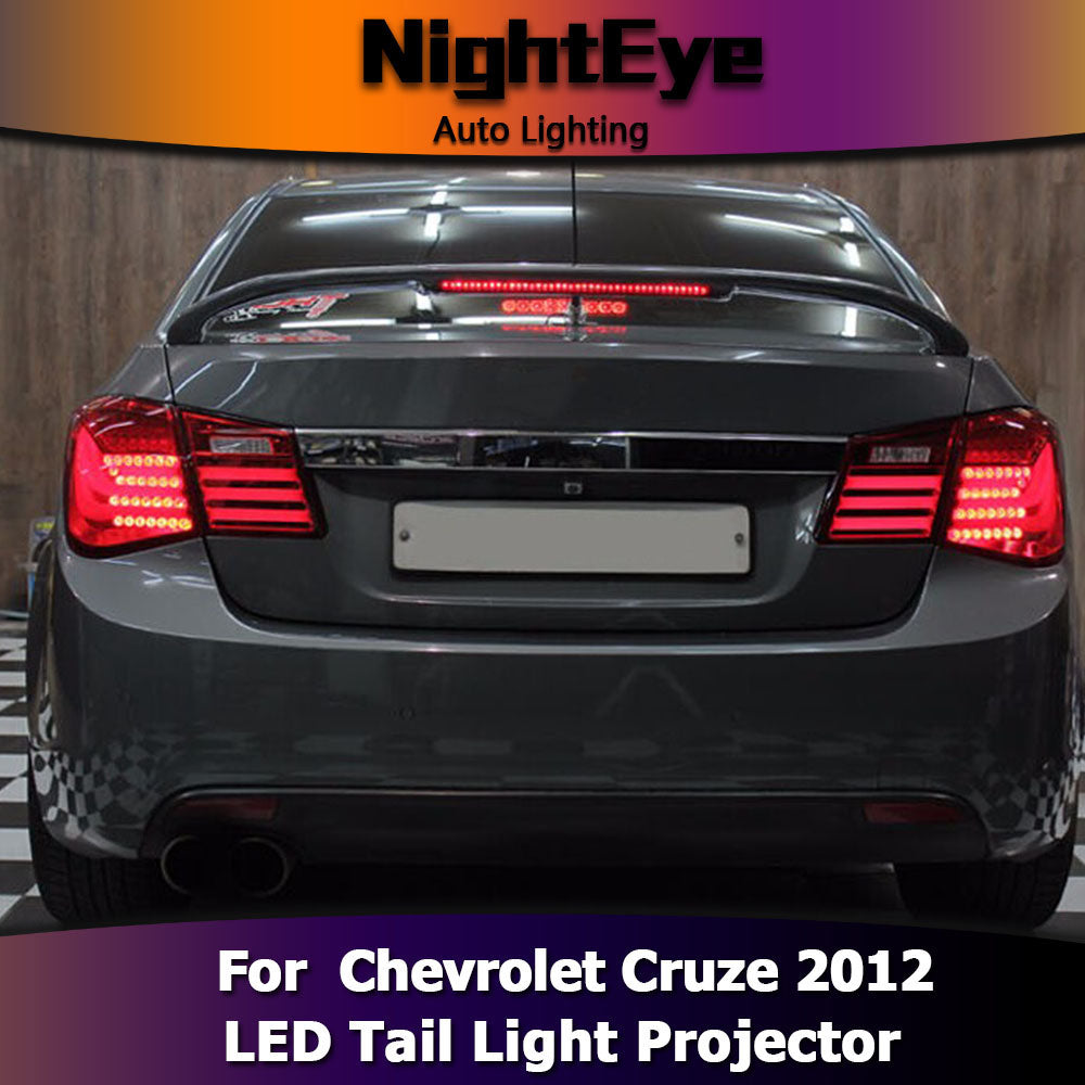 NightEye Car Styling for Chevrolet Cruze Tail Lights BMW Design 2012 Cruze LED Tail Light Rear Lamp DRL+Brake+Park+Signal