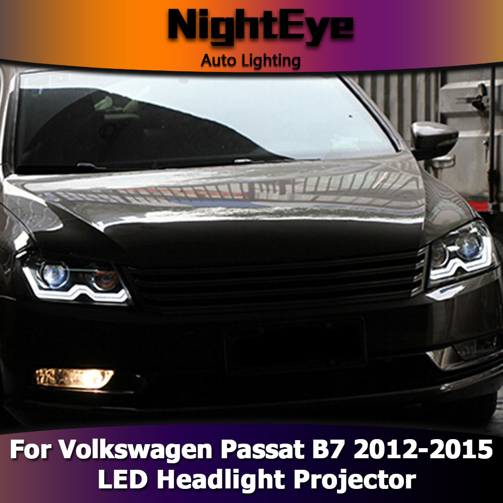 NightEye Car Styling for Passat B7 LED Headlights 2012-2015 VW Passat LED Headlight DRL Bi Xenon Lens High Low Beam Parking Fog Lamp