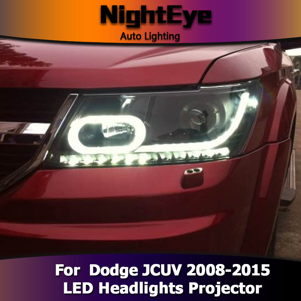 NightEye Car Styling for Dodge Journey Headlights 2008-2015 New JCUV LED Headlight DRL Bi Xenon Lens High Low Beam Parking Fog Lamp