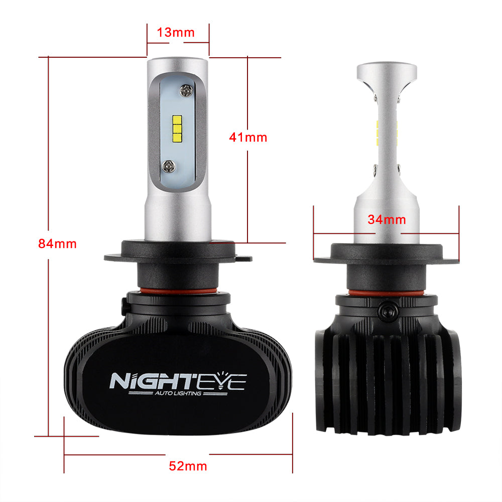 NIGHTEYE H7 8000LM LED Headlight Kit Car Replace Bulbs Fog Light Lamp DRL White