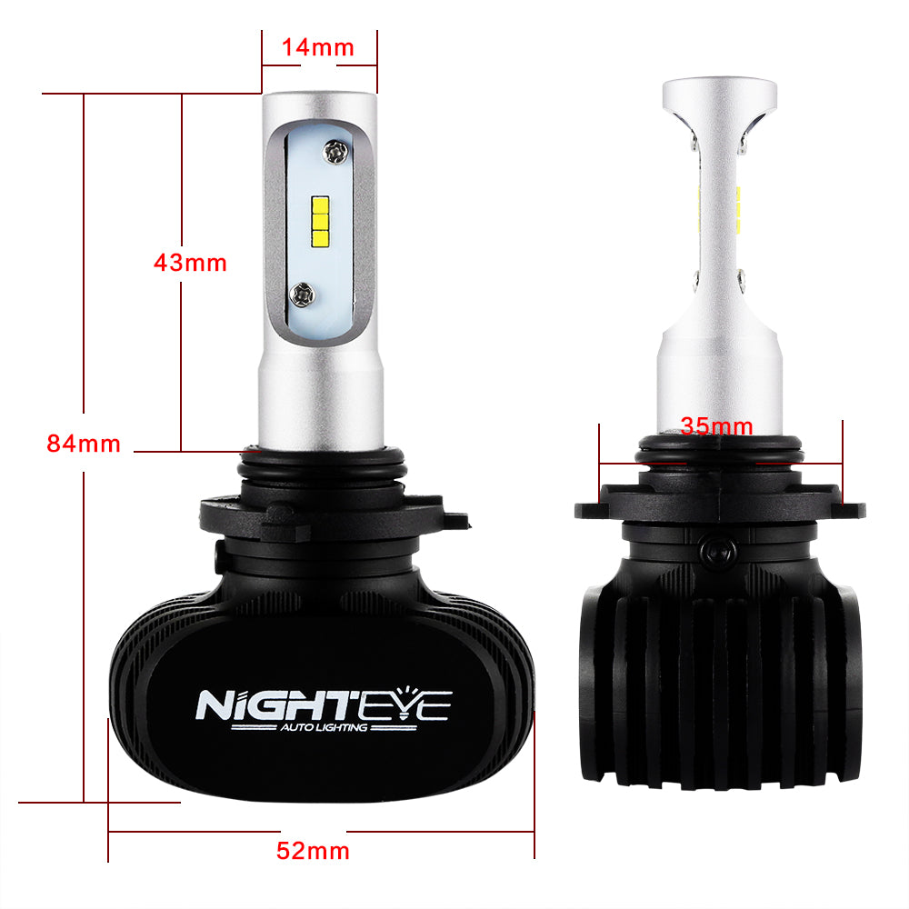 NIGHTEYE 8000LM LED Headlight 9006 HB3 Car Driving Fog Lamp Light Bulbs Replace