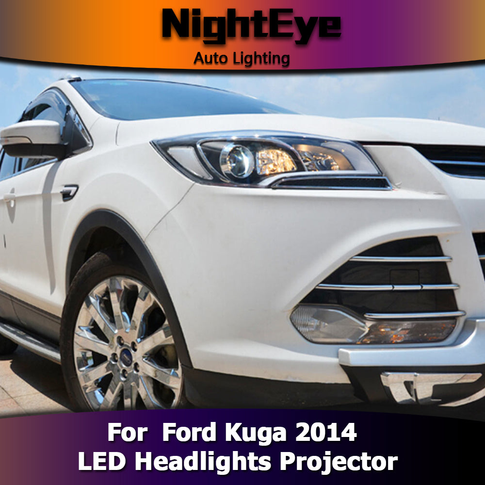 NightEye Car Styling for Ford Escape Headlights 2014 Kuga Cob Design LED Headlight DRL Bi Xenon Lens High Low Beam Parking Fog Lamp