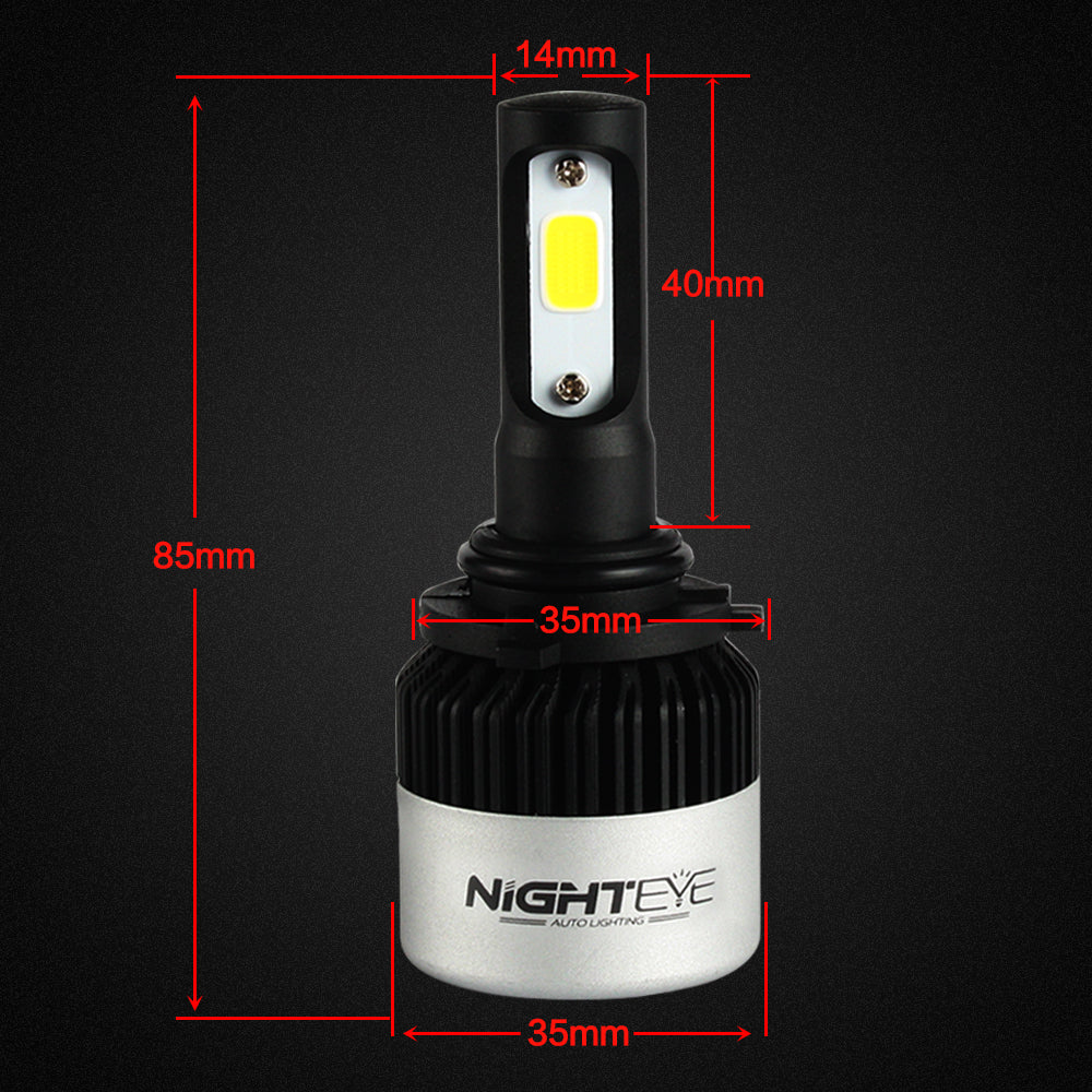 NIGHTEYE 72W 9000LM 9005 LED Headlight Driving Fog Bulb Lamp Kit Mega White Beam