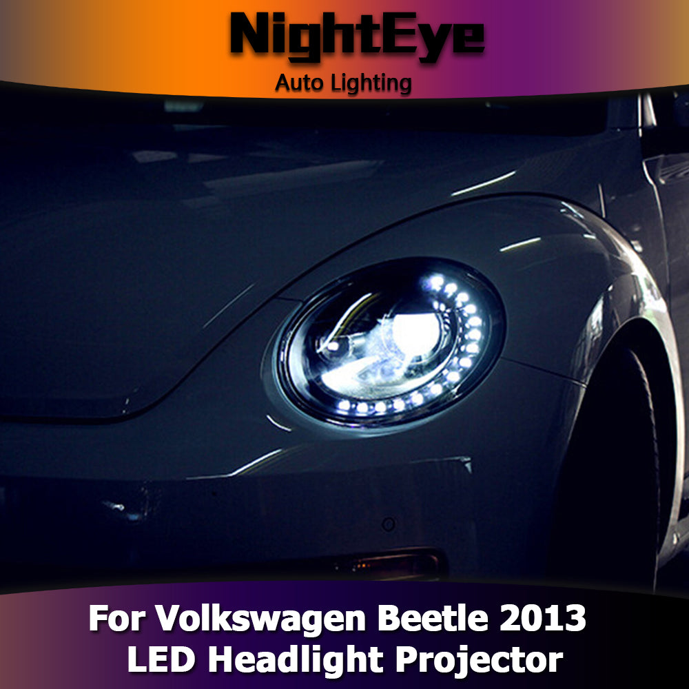 NightEye Car Styling for Beetle Headlights 2013 Beetle LED Headlight DRL Bi Xenon Lens High Low Beam Parking Fog Lamp