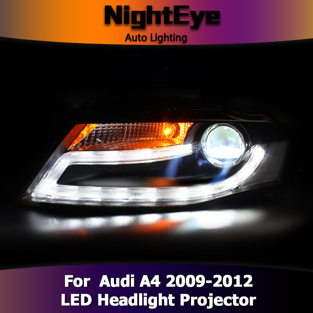 NightEye Car Styling for Audi A4 B8 Headlights 2009-2012 A4L LED Headlight LED DRL Bi Xenon Lens High Low Beam Parking