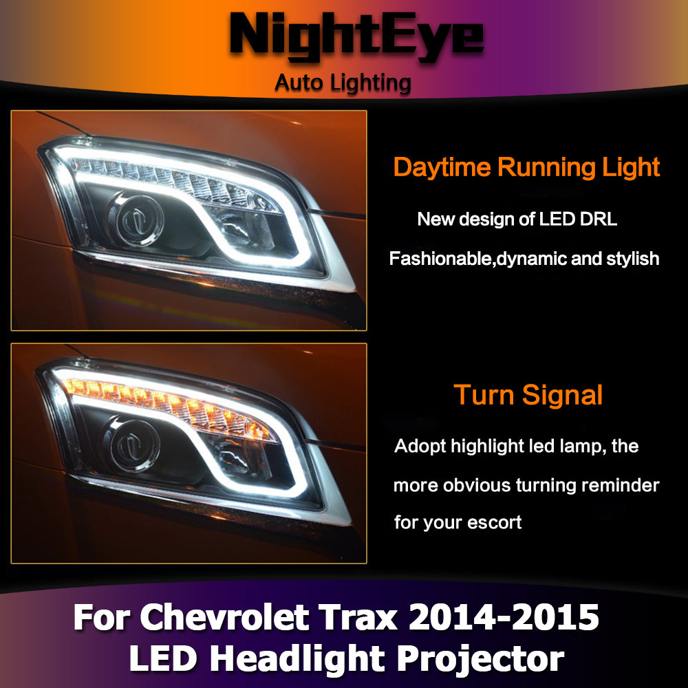 NightEye  Car Styling Head Lamp for Chevrolet Tracker LED Headlights 2014-2015 Trax DRL Bi Xenon Lens High Low Beam Parking Fog Lamp