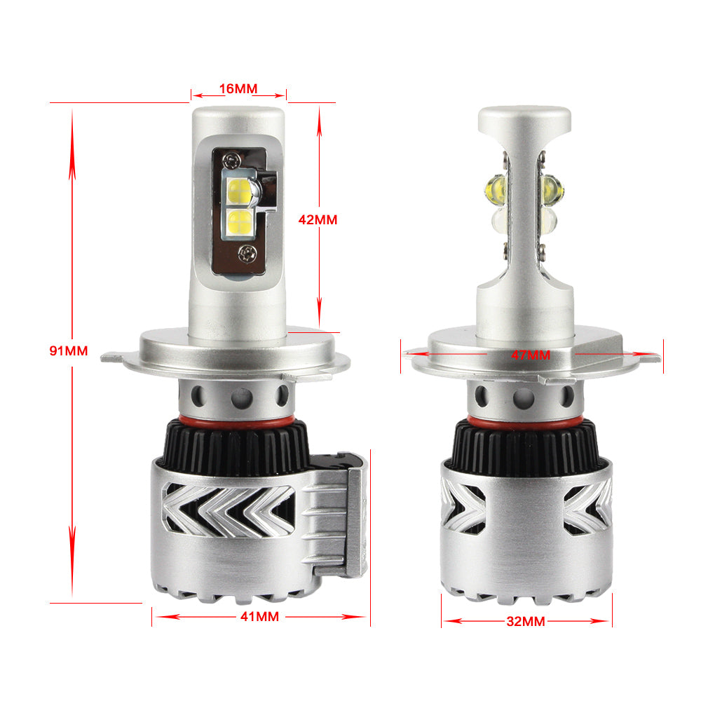 Nighteye 2x 12000LM H4 LED Car Driving Fog HeadLight Bulb Light Lamp White