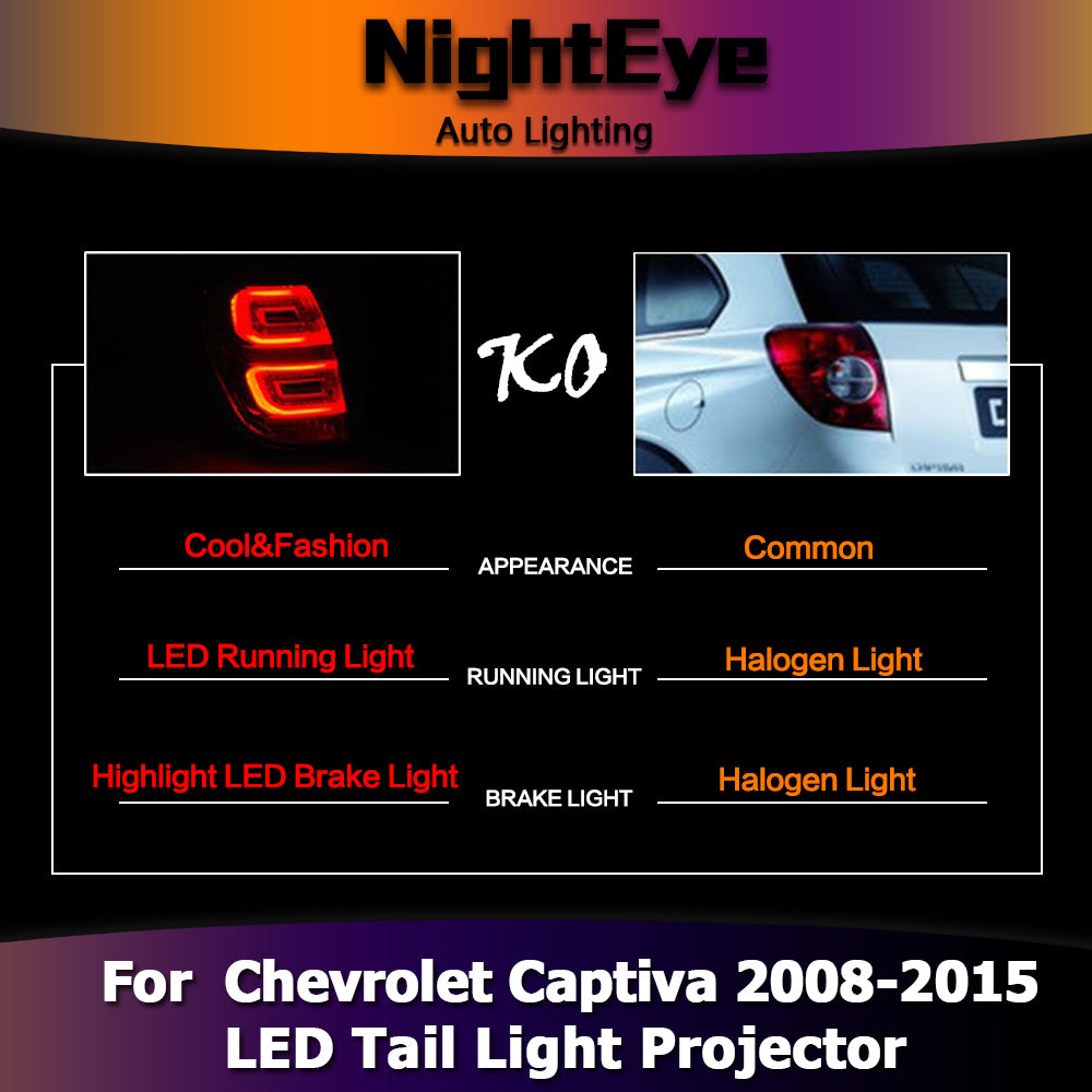 NightEye Car Styling for Chevrolet Captiva Tail Lights 2008-2015 Captiva LED Tail Light LED Rear Lamp DRL+Brake+Park+Signal