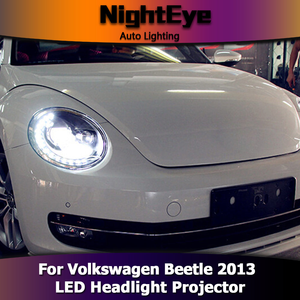 NightEye Car Styling for Beetle Headlights 2013 Beetle LED Headlight DRL Bi Xenon Lens High Low Beam Parking Fog Lamp