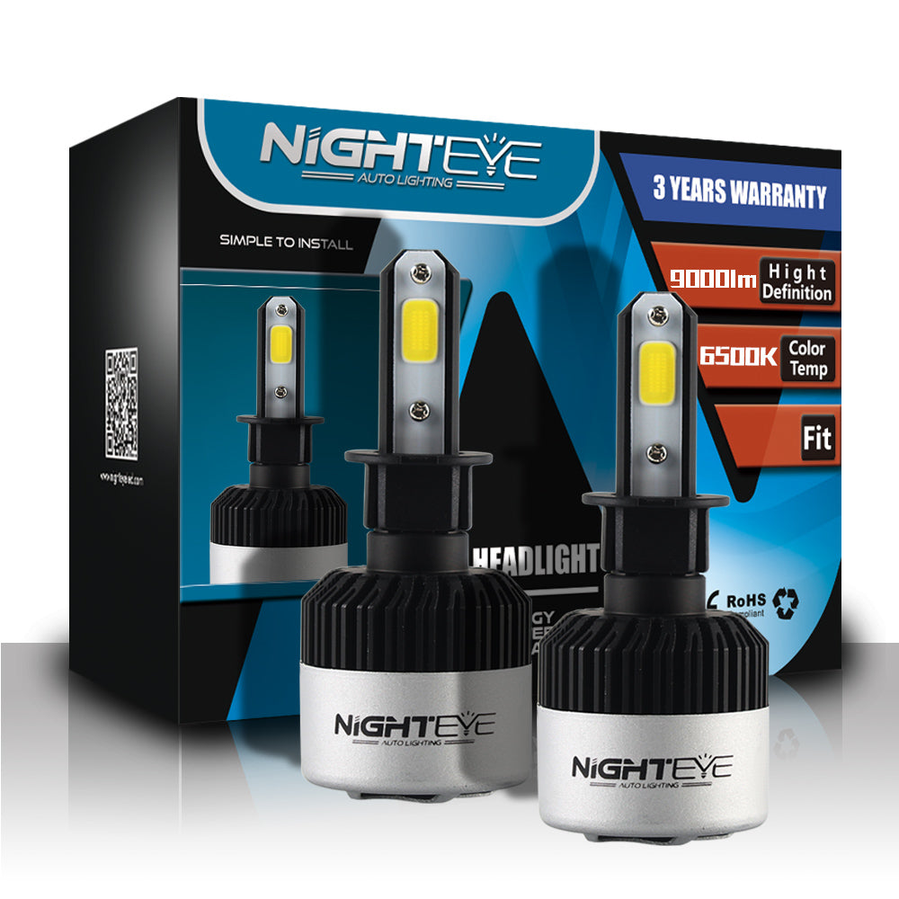 NIGHTEYE  9000LM H3 HB4 LED Light Headlight Bulb Lamp Kit White Beam For Ford