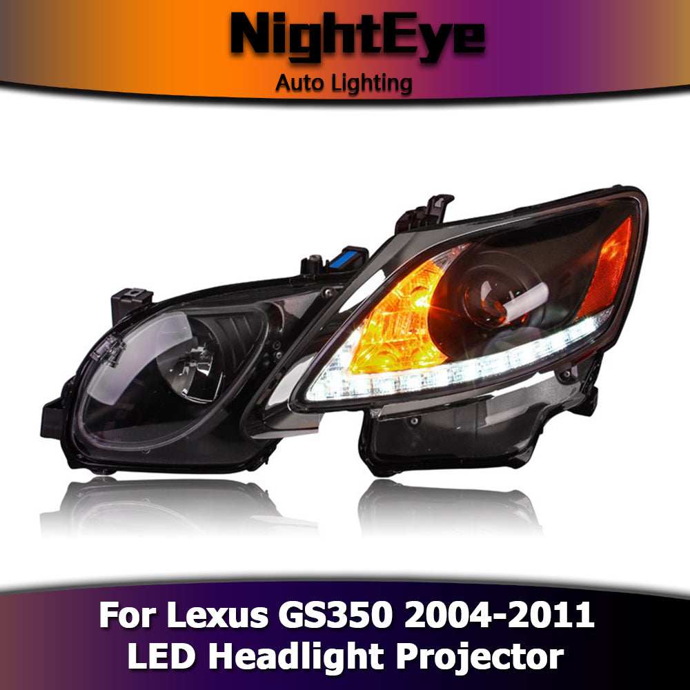 NightEye Car Styling for Lexus GS350 Headlights 2004-2011 GS300 LED Headlight LED DRL Bi Xenon Lens High Low Beam Parking