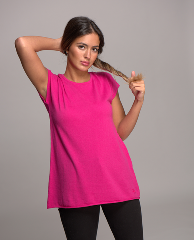 cap sleeve cashmere blend top