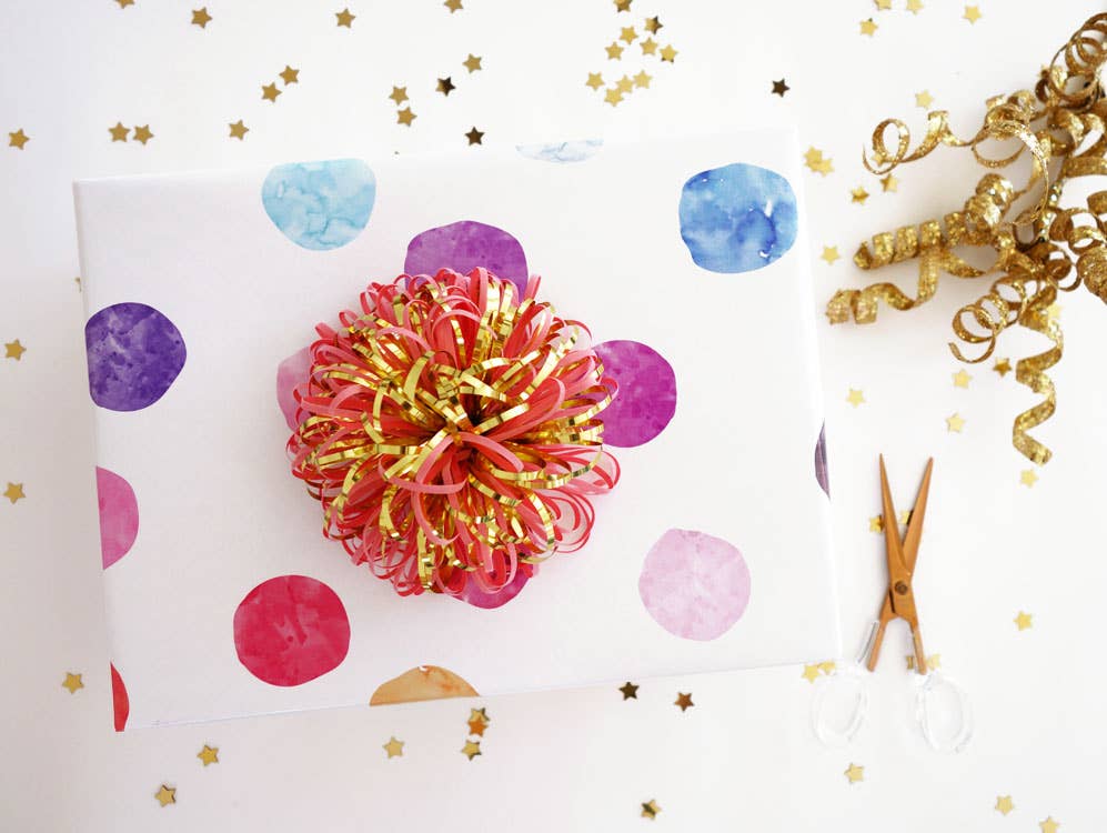 Watercolor Dots Wrapping Paper / Gift Wrap Roll