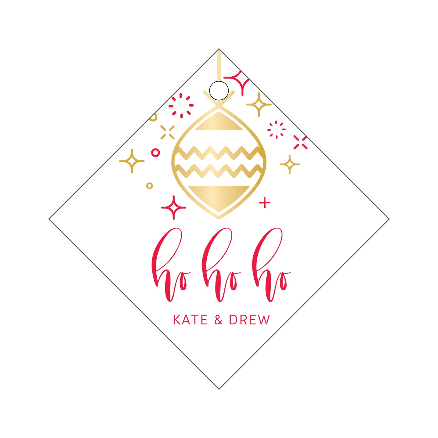Ho Ho Ho Ornament Gift Tag