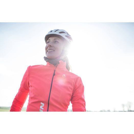 Women's Cycling Jacket 500,neon coral pink