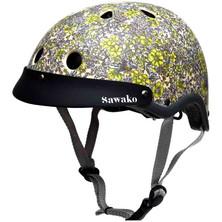 Sawako Womens Floral Cream Bicycle Helmet