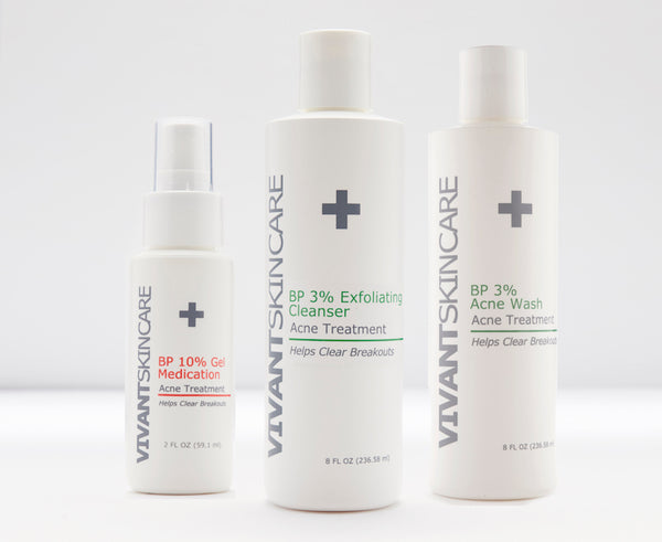 Vivant Skin Care benzoyl peroxide cleansers and gel medication