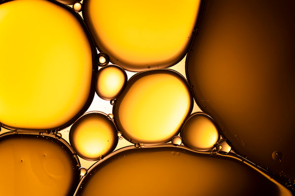 Oil drops on water