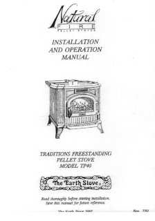 Earth Stove TP40 User Manual - Pellet – WoodHeatStoves.com