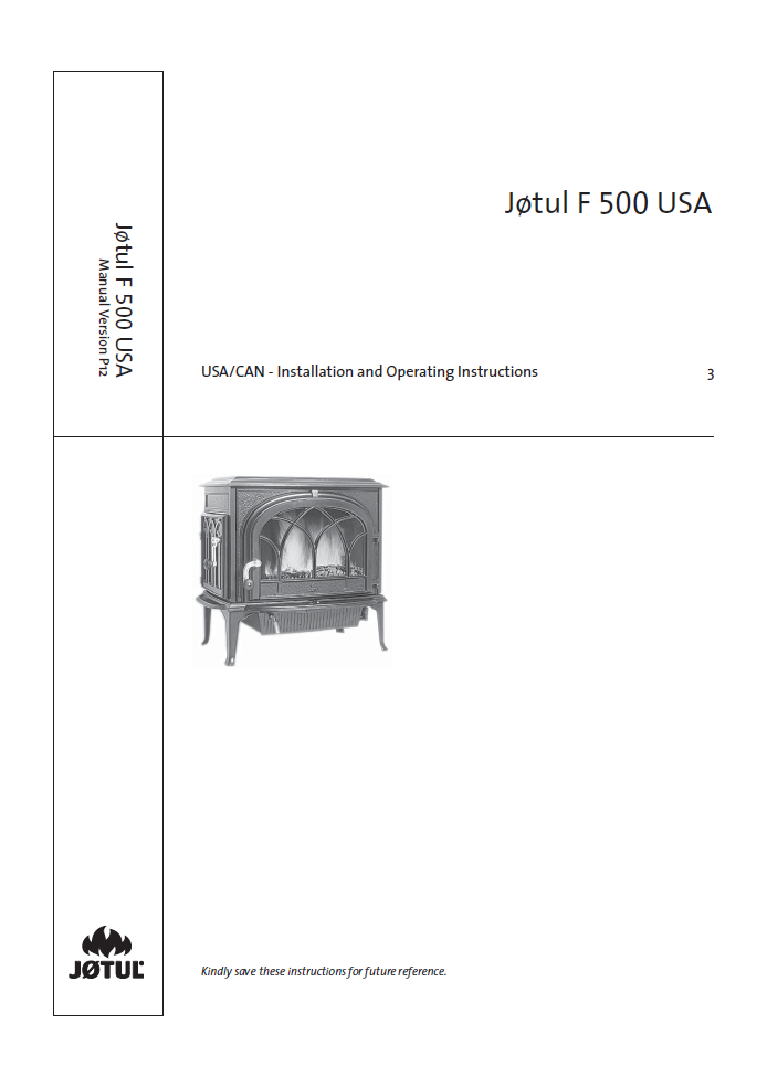 Jotul F 500 User Manual - Wood_JF500USA – WoodHeatStoves.com