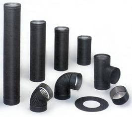 6" x 12" Heat-fab 22-ga Welded Black Stovepipe Tee Connector_21155