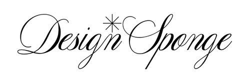 Design Sponge in a fancy cursive font