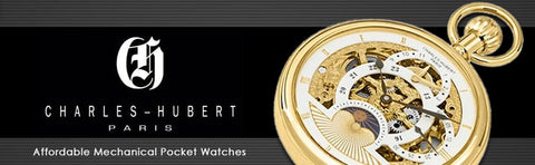 Charles-Hubert Paris Dual Time Skeleton Pocket Watch