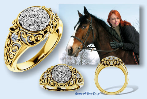 Kentucky Cluster Diamond Ring for Women, A-2-8894