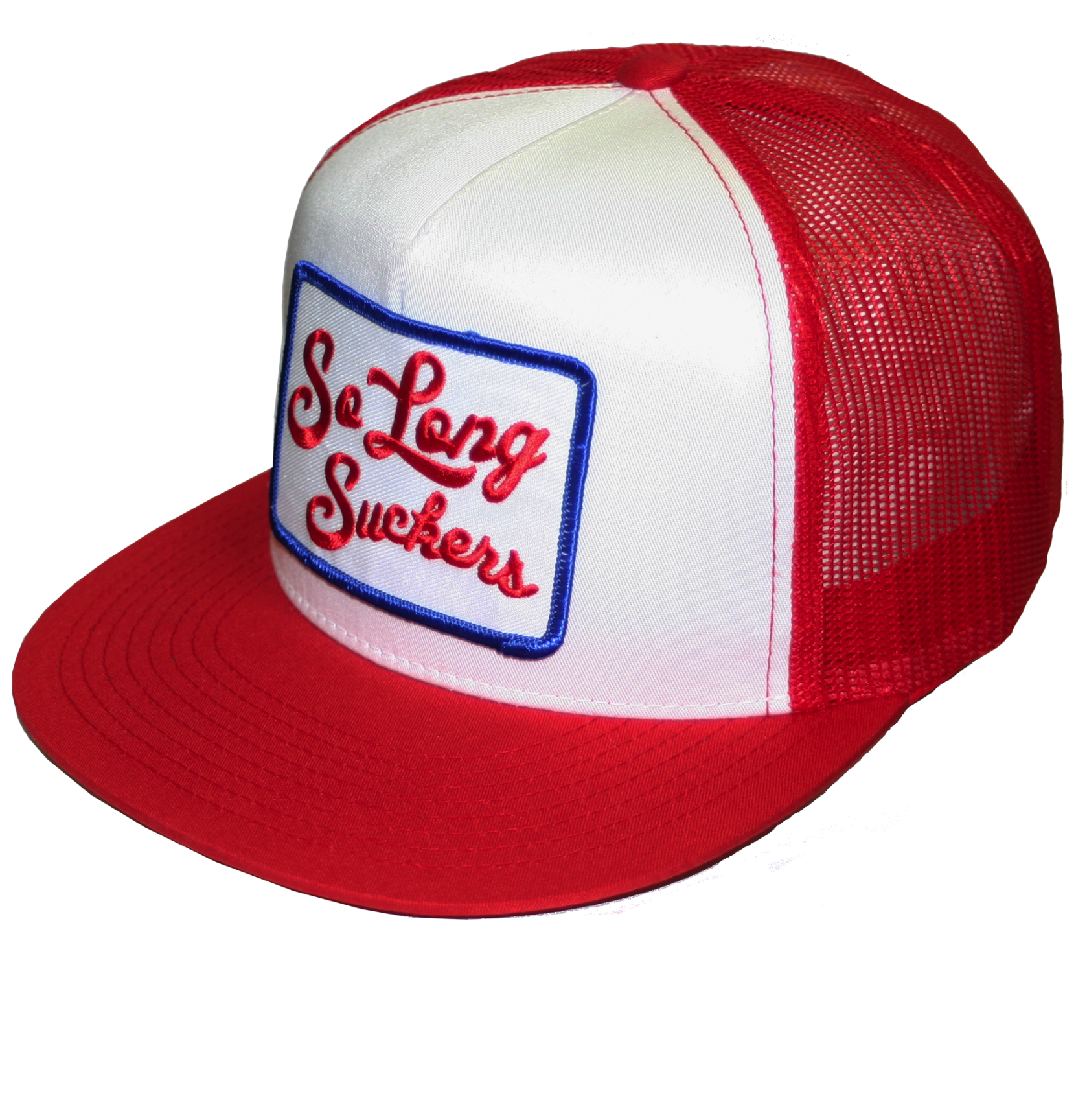 The SO LONG SUCKERS Trucker Cap - RED/WHITE
