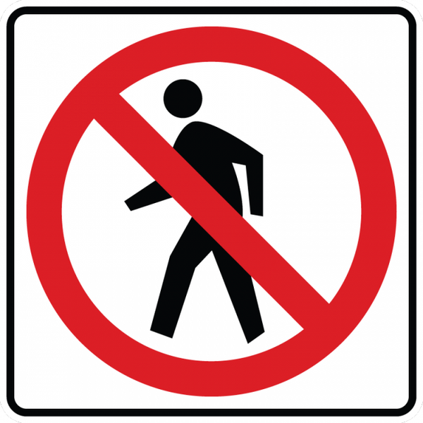 R9-3-No Pedestrian Crossing Sign (symbol) – Municipal Supply & Sign Co.