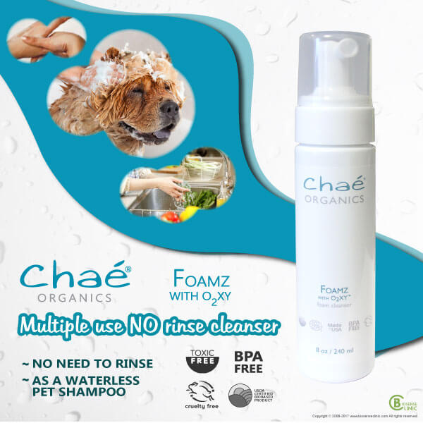 Chaé Organics Foamz with O2XY foam cleanser mobile banner