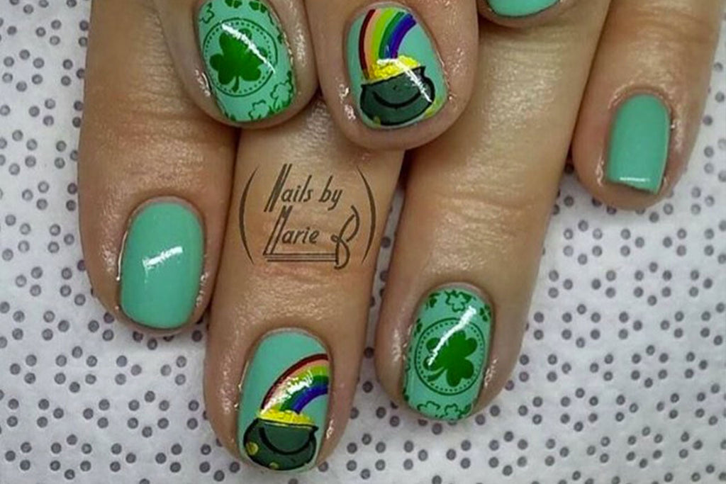 Rainbow Pot of Gold Nails - wide 6