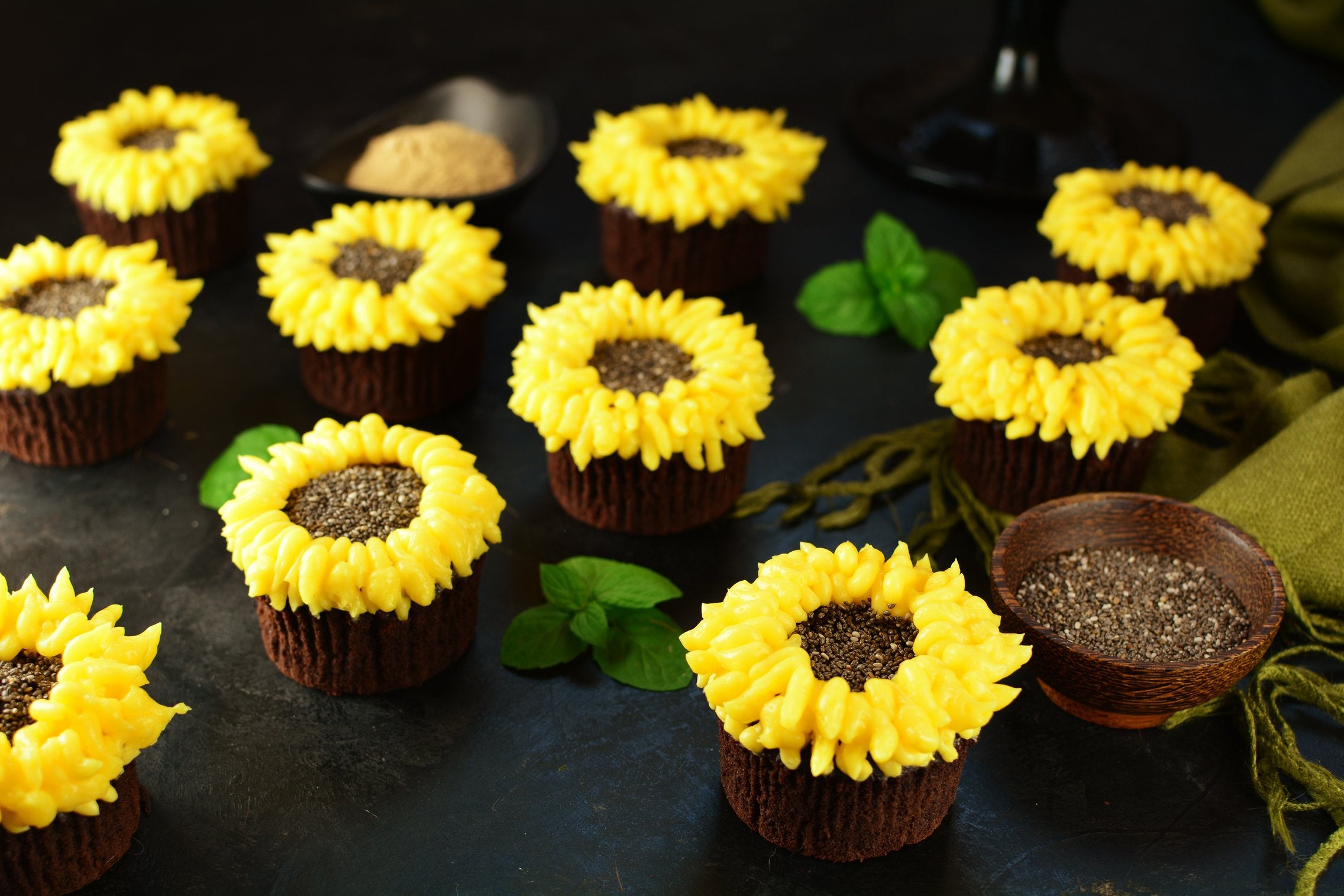 Sunflower Maca Cupcakes - Final Product