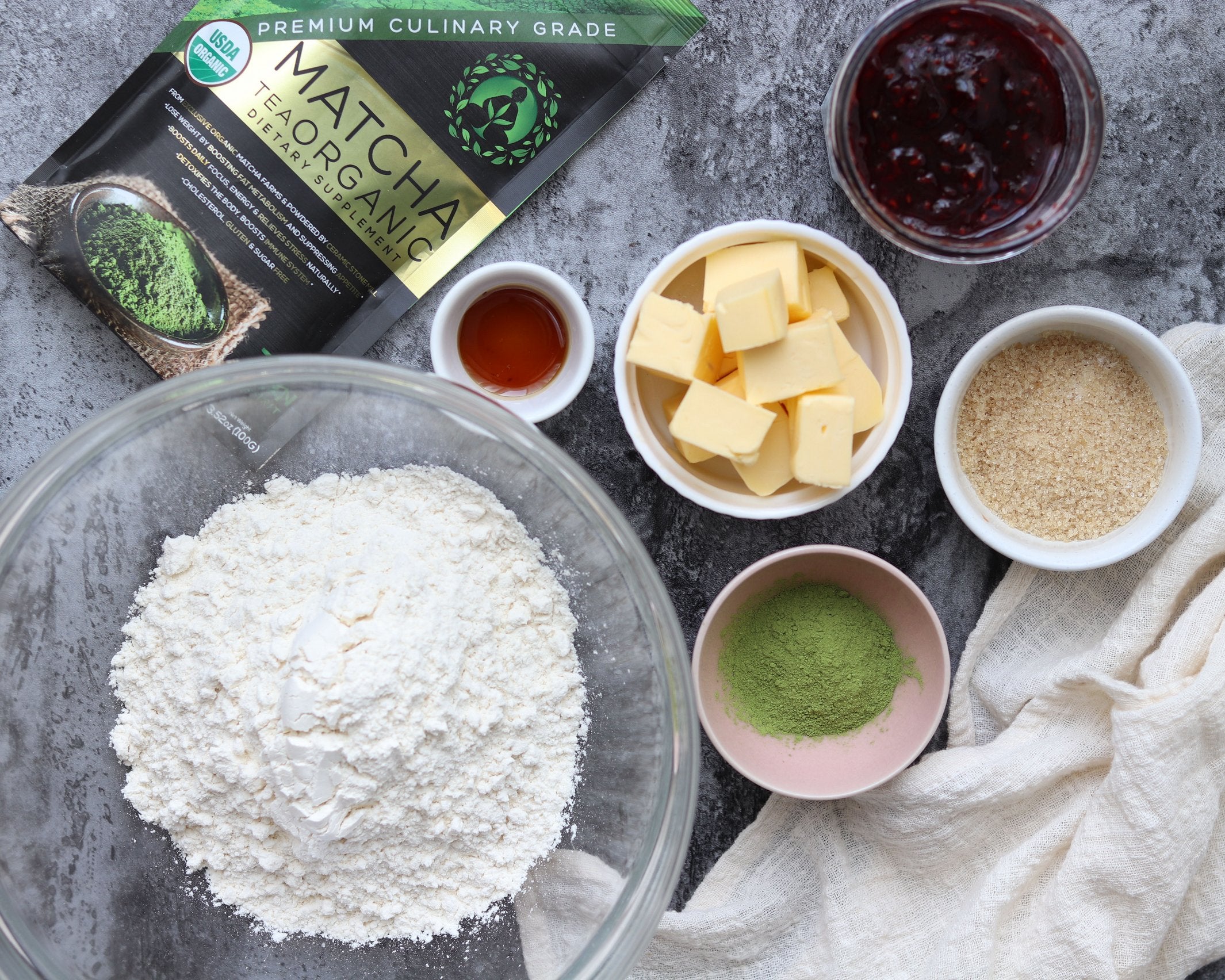 Matcha Shortbread Cookies - Ingredients